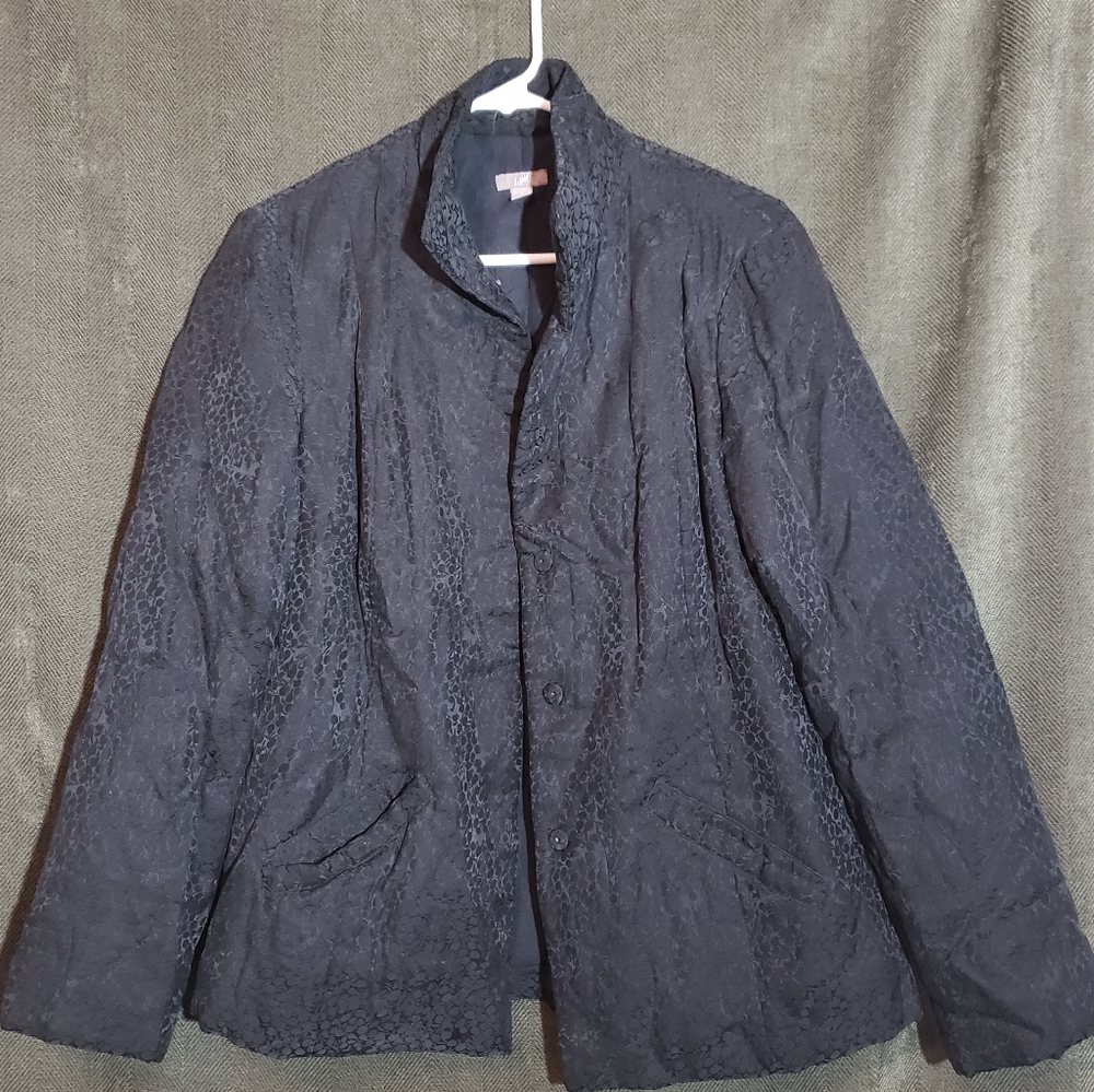 J.Jill black silk jacket women's size Small
